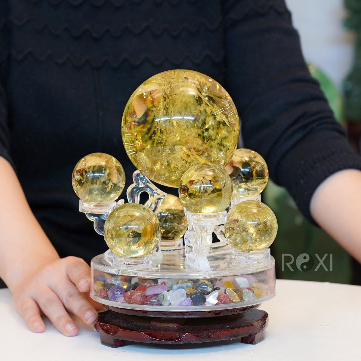 Thất tinh trận đồ đá thạch anh vàng tự nhiên tại ROXI