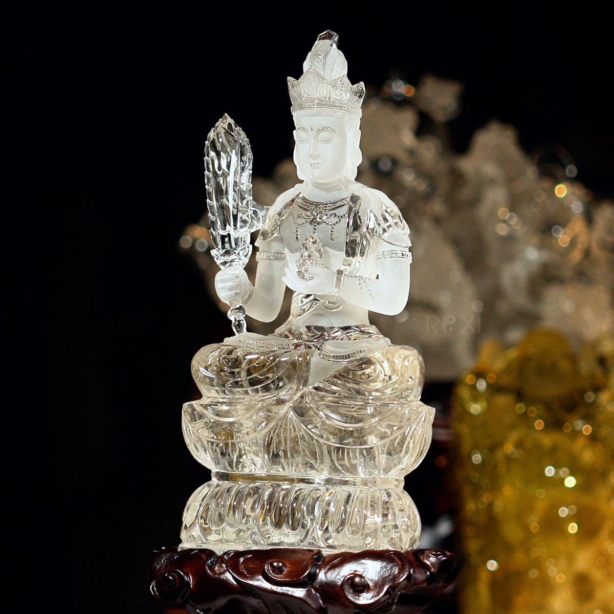 TƯỢNG HƯ KHÔNG TẠNG BỒ TÁT THẠCH ANH TRẮNG 5,08KG (NGUYÊN ĐÁ) TƯỢNG HƯ KHÔNG TẠNG BỒ TÁT THẠCH ANH TRẮNG 5,08KG (NGUYÊN ĐÁ)