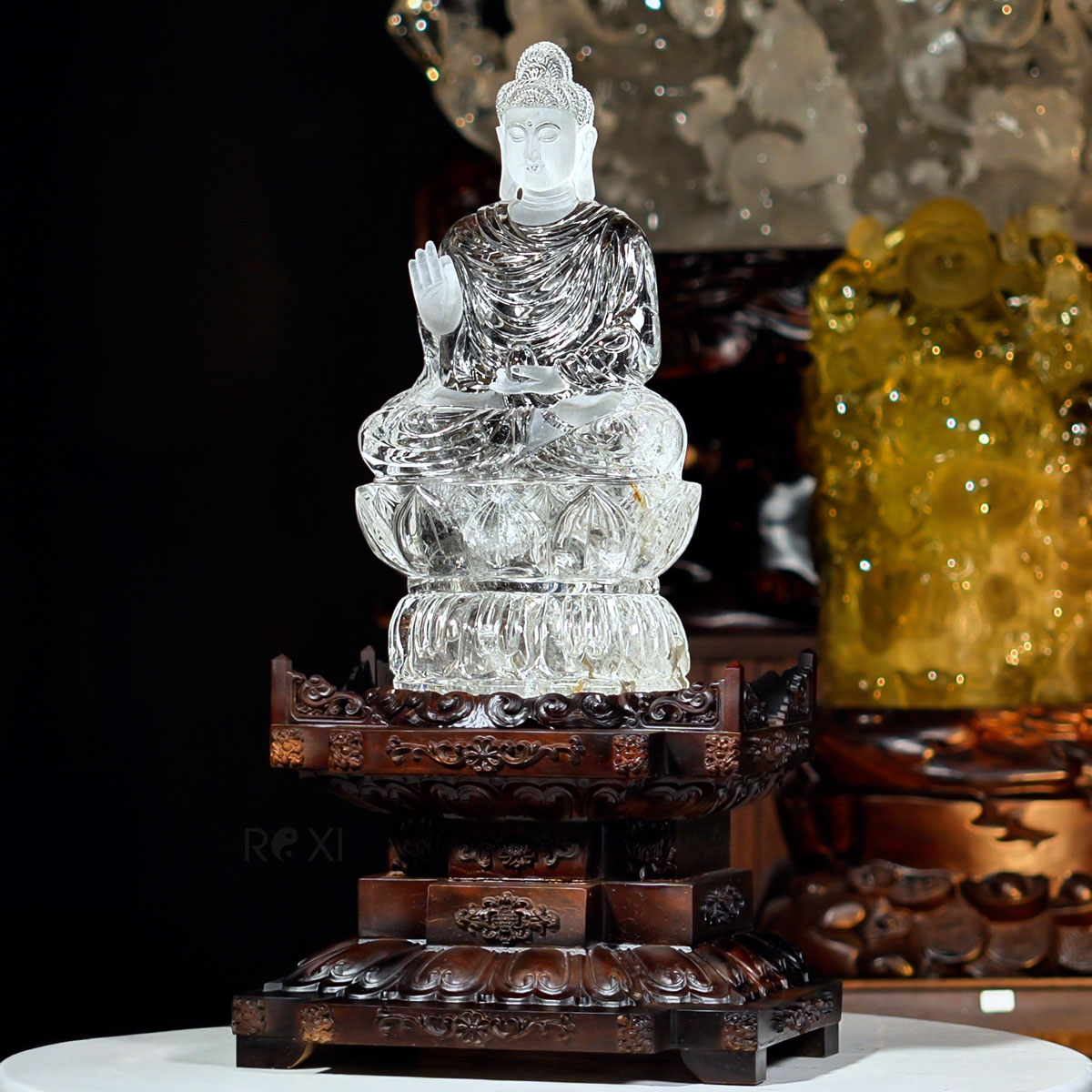 TƯỢNG PHẬT THÍCH CA MÂU NI THẠCH ANH TRẮNG 7,39KG (NGUYÊN ĐÁ) TƯỢNG PHẬT THÍCH CA MÂU NI THẠCH ANH TRẮNG 7,39KG (NGUYÊN ĐÁ)