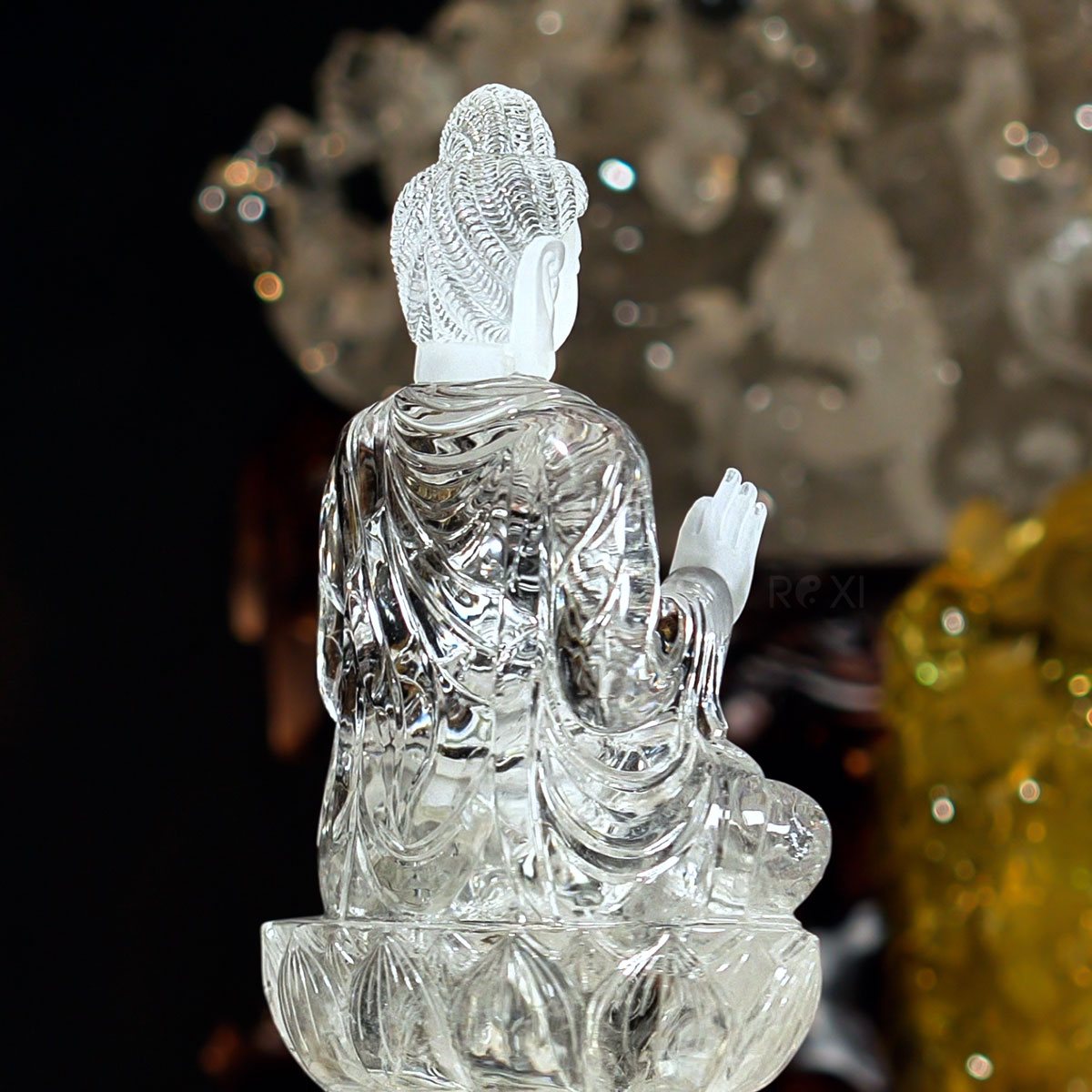 TƯỢNG PHẬT THÍCH CA MÂU NI THẠCH ANH TRẮNG 7,39KG (NGUYÊN ĐÁ) TƯỢNG PHẬT THÍCH CA MÂU NI THẠCH ANH TRẮNG 7,39KG (NGUYÊN ĐÁ)