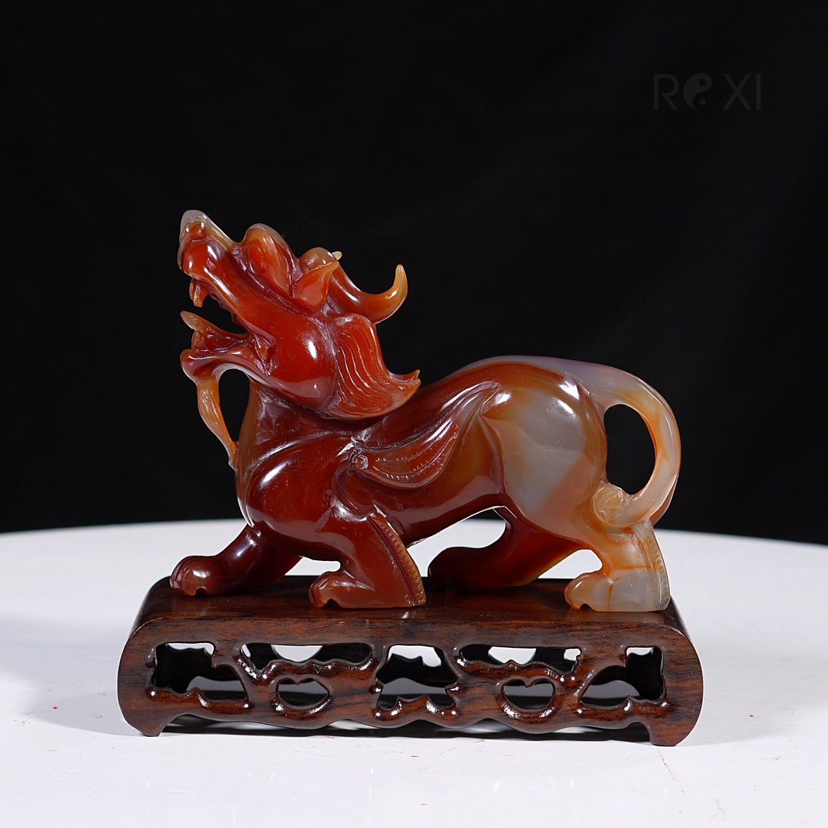 tỳ hưu mã não đỏ vân đá - Tỳ hưu mã não đỏ 550gam