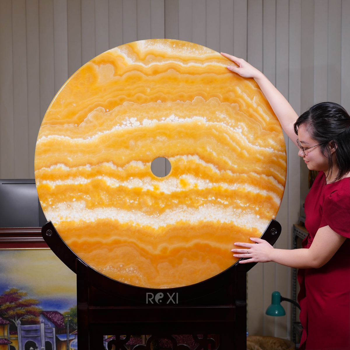 Đồng điếu ngọc Hoàng Long cỡ lớn đường kính 1m tại ROXI