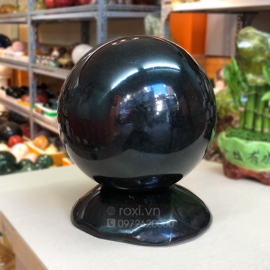 QUẢ CẦU ĐÁ CẨM THẠCH ĐEN 18,2KG - 22,4CM