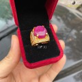 NHẪN VÀNG, MẶT ĐÁ RUBY TỰ NHIÊN 17,75 CT (HÀNG MẪU)