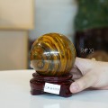QUẢ CẦU PHONG THỦY ĐÁ MẮT HỔ 0,73KG - 7,8CM