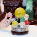 THẤT TINH TRẬN ĐỒ THẠCH ANH ĐA SẮC (QUẢ CHỦ THẠCH ANH VÀNG- MỆNH KIM, THỔ)