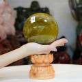 QUẢ CẦU THẠCH ANH VÀNG 2A 2,68KG - 12,6CM + ĐẾ HÌNH SEN.