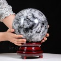 QUẢ CẦU THẠCH ANH TÓC ĐEN 13,9KG - 21,5CM