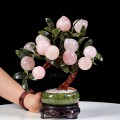 CÂY ĐÀO ĐÁ THẠCH ANH HỒNG 12 QUẢ (CHẬU TRÒN)