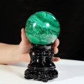 QUẢ CẦU ĐÁ KHỔNG TƯỚC MALACHITE (ĐÁ LÔNG CÔNG) 1,72KG - 9,6CM