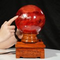 QUẢ CẦU ĐÁ OBSIDIAN ĐỎ 5,35KG - 16,6CM + ĐẾ ĐÈN XOAY