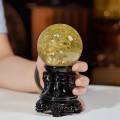 QUẢ CẦU THẠCH ANH VÀNG 0,56KG - 7,5CM (CV10259)