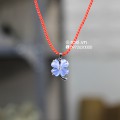 VÒNG CỔ NỮ CỎ 4 LÁ TÍM ĐÁ TỰ NHIÊN BỌC BẠC