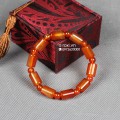 VÒNG TAY ĐÁ MÃ NÃO VÂN MÂY NÂU ĐỎ ĐỐT TRÚC MIX HẠT 10LY