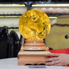 Quả cầu Thạch Anh vàng 8A VIP 9,95kg - 19,3cm