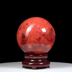 Quả cầu đá obsidian đỏ 13,6kg - 22,8cm
