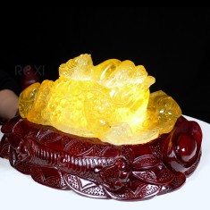 THIỀM THỪ THẠCH ANH VÀNG 8,15KG (NGUYÊN ĐÁ)