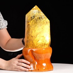TRỤ ĐÁ THẠCH ANH VÀNG 6,39KG (NGUYÊN ĐÁ) - 36CM