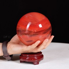 QUẢ CẦU ĐÁ OBSIDIAN ĐỎ 1,74KG - 11,6CM