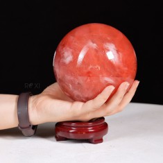 QUẢ CẦU ĐÁ OBSIDIAN ĐỎ 2,16KG - 12,4CM