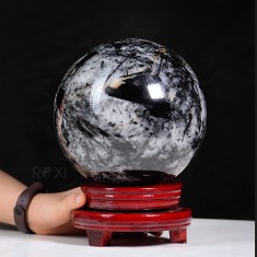 QUẢ CẦU THẠCH ANH TÓC ĐEN 7,2KG - 17,2CM