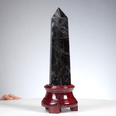TRỤ ĐÁ THẠCH ANH ĐEN 1,44KG (NGUYÊN ĐÁ) - 23,3CM
