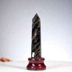 TRỤ ĐÁ THẠCH ANH ĐEN 0,7KG (NGUYÊN ĐÁ) - 25,8CM