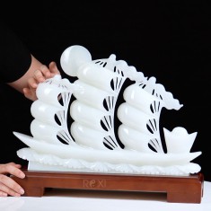 THUYỀN BUỒM - THUẬN BUỒM XUÔI GIÓ BẠCH NGỌC 40CM