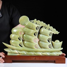 THUYỀN BUỒM - THUẬN BUỒM XUÔI GIÓ NGỌC ONYX XANH 41CM