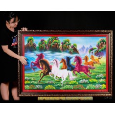 TRANH ĐÁ QUÝ MÃ ĐÁO THÀNH CÔNG (1M42 * 1M) - TDQMD145