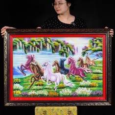TRANH ĐÁ QUÝ MÃ ĐÁO THÀNH CÔNG (106 * 76CM) - TDQNGUA2