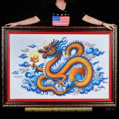 TRANH ĐÁ QUÝ THIÊN LONG NHẢ NGỌC (1M42 * 1M)