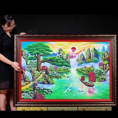 TRANH ĐÁ QUÝ THUẬN BUỒM XUÔI GIÓ (1M42 * 1M) - TDQTB05