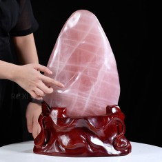 ĐÁ TRẤN THẠCH ANH HỒNG 16,54KG - CAO 48CM