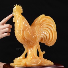 TƯỢNG GÀ TRỐNG BẰNG ĐÁ NGỌC HOÀNG LONG 39CM