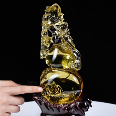 TÁC PHẨM HỒ LÔ PHONG THỦY THẠCH ANH VÀNG 1,1KG
