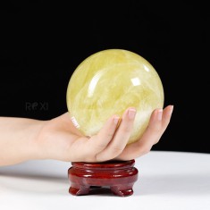 QUẢ CẦU THẠCH ANH VÀNG 1A 1,5KG - 10,2CM