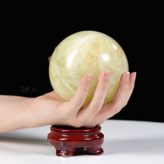 QUẢ CẦU THẠCH ANH VÀNG 1A 1,63KG - 10,6CM