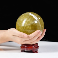 QUẢ CẦU THẠCH ANH VÀNG 1A 2,2KG - 11,6CM