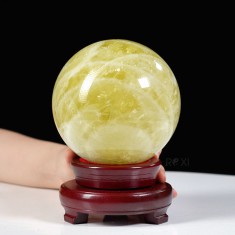 QUẢ CẦU THẠCH ANH VÀNG 1A 2,7KG - 12,5CM
