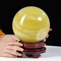 QUẢ CẦU THẠCH ANH VÀNG 2A 6,21KG - 16,6CM