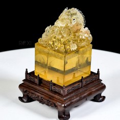 ẤN RỒNG THẠCH ANH VÀNG TỰ NHIÊN 1,8KG