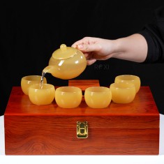 BỘ ẤM TRÀ NGỌC VÀNG (CHÉN TRƠN)