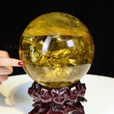 QUẢ CẦU THẠCH ANH VÀNG 4,65KG - 14,6CM