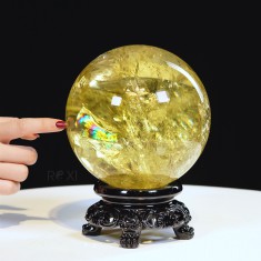 QUẢ CẦU THẠCH ANH VÀNG 4,68KG - 14,8CM