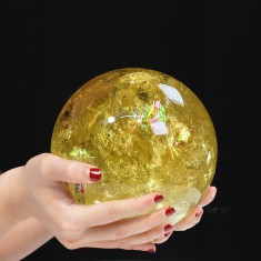 QUẢ CẦU THẠCH ANH VÀNG 5,07KG - 15CM