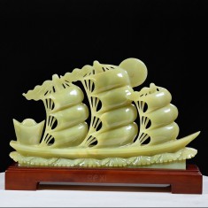 THUYỀN BUỒM - THUẬN BUỒM XUÔI GIÓ NGỌC ONYX XANH 40CM (2)