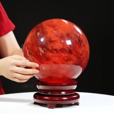 QUẢ CẦU ĐÁ OBSIDIAN ĐỎ 13,6KG - 22,6CM