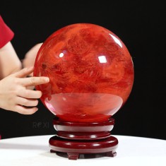 QUẢ CẦU ĐÁ OBSIDIAN ĐỎ 14,5KG - 23,2CM