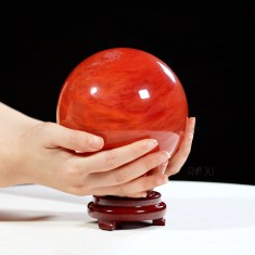 QUẢ CẦU ĐÁ OBSIDIAN ĐỎ 2,71KG - 13,3CM